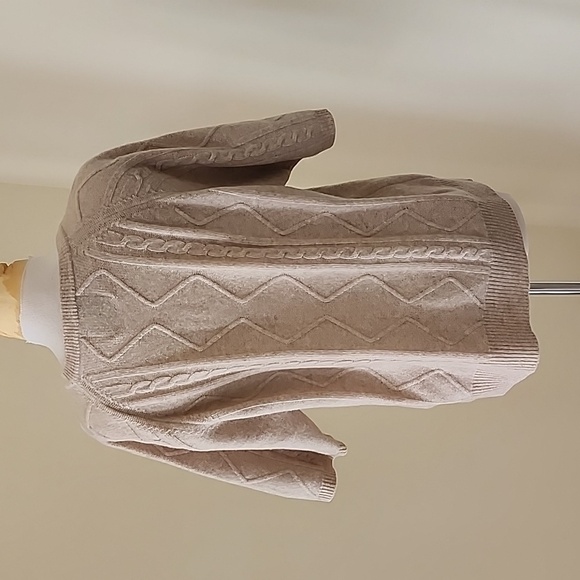 Jumper 1234 cashmere buff short sleeve Aran crew hand applied bobbles sweater. - Picture 7 of 13